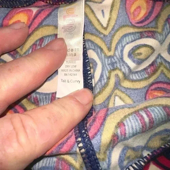 Lularoe TC leggings. Purple, gold, red, blue aztec abstract. NWT. - Picture 4 of 5